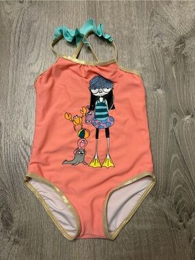 Baby Girl's Little Marc Jacobs Coral Swimsuit- Size 9 Month- Pre-owned